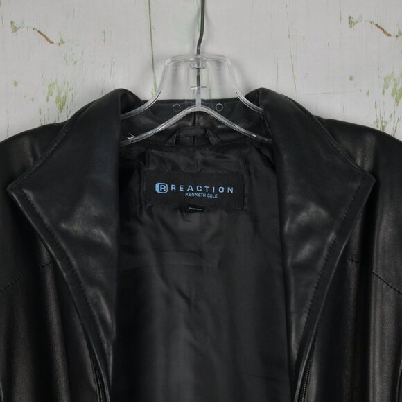Kenneth Cole Reaction Black 100% Leather Jacket Size M - Picture 3 of 5